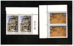 France, Service, 110, 111, Paire, Neufs **, TTB, Unesco, Angkor, Cambodge, Tassili n´Ajjer, Algérie