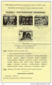 Algérie Notice de 1983 n° 794/7 Patrimoine mondial de Tassili