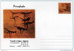 Label, Verneland (Fantaisie), 2012, entier postal noncircule, petroglyphs, art rupestre, Tassili n'Ajjer
