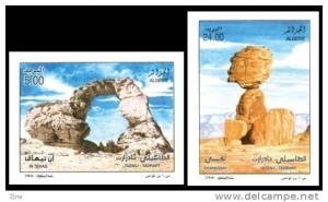 Algeria  n° 1380/1 Non Dentelé Sahara Tassili arche rocheuse rochers