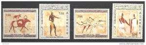 1966   Alg.  n° 414 à 417   Nf**. .  Peintures rupestres du Tassili N´ajjer, au Sahara