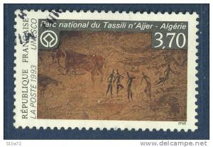 France - Service 111 oblitéré - Patrimoine mondial Parc National du Tassili n´Ajjer en Algérie