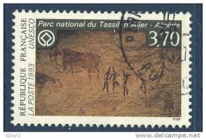 France - Service 111 oblitéré - Patrimoine mondial Parc National du Tassili n´Ajjer en Algérie