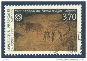 France - Service 111 oblitéré - Patrimoine mondial Parc National du Tassili n´Ajjer en Algérie