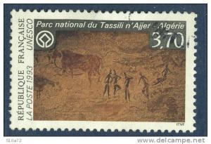 France - Service 111 oblitéré - Patrimoine mondial Parc National du Tassili n´Ajjer en Algérie