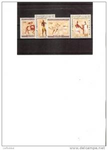 ALGERIE 1966  PEINTURES RUPESTRES DE TASSILI  N `AJJER AU SAHARA YT 414/417**