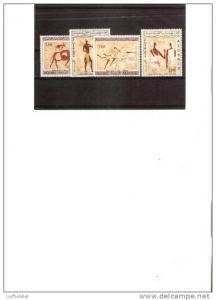 ALGERIE 1966  PEINTURES RUPESTRES DE TASSILI  N `AJJER AU SAHARA YT 414/417**