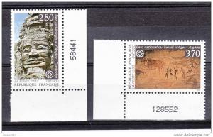 FRANCE / 1993 / Y&T n° Service 110 & 111 **  UNESCO (Angkor/Tassili...) - gomme d´origine intacte