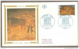 ENVELOPPE PREMIER JOUR N° 111 SERVICE UNESCO PARC NATIONAL DU TASSILI N´AJJER , ALGERIE / PARIS  23 / 10 / 1993