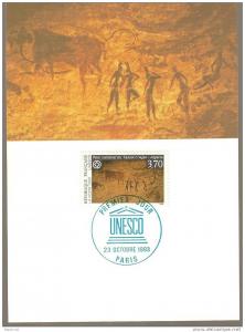 CARTE MAXIMUM PREMIER JOUR N° 111 SERVICE UNESCO PARC NATIONAL DU TASSILI N'AJJER , ALGERIE / PARIS  23 / 10 / 1993