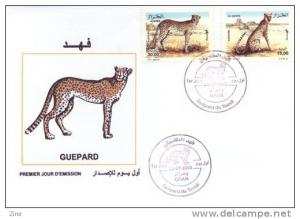 Algeria - n° 1413/4  FDC les guépards le guépard du tassili