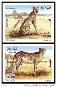 Algeria - n° 1413/4  non dentelés les guépards le guépard du tassili
