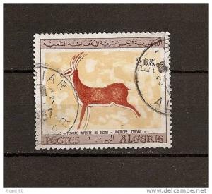 timbre oblitéré d´algérie,n°439, 1967, peitures rupestres de tassili, n°439