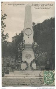 Bordj Bou Arreridj 2   Edit O. geoffroy Monumentb Delivrance le 26 mars 1871 Marseille Aix en P.
