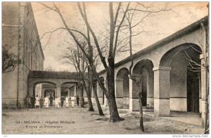 Algérie-MILIANA ( Aïn-Defla, Ben Allel) Hôpital Militaire Entrée et Promenoir  (annéee 1913-collection Idéale P-S n°30)