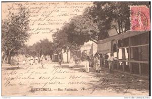 ALGERIE KHENCHELA (KENCHELA) RUE NATIONALE TRES ANIMEE  CIRCULEE 1907