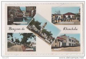 ALGERIE - Bonjour de KHENCHELA - multivues - CPSM