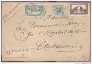 Enveloppe Récom  de Khenchela vers Constantine  1937