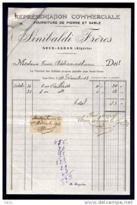 ALGERIE  1913 pierre et sable SINIBALDI FRERES      à Souk-Ahras