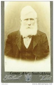 Souk-Ahras ( Guelma , Algérie ) .  Beau Vieillard .  CDV du Comte Abel de Montagné , photographe .
