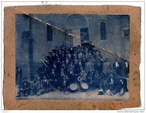 VRAI PHOTO ARGENTIQUE MILITAIRE CLASSE 1913 VILLE DE SOUK AHRAS ALGERIE HONNEUR PATRIE MILITAIRE FANFARE TAMBOUR DRAPEAU