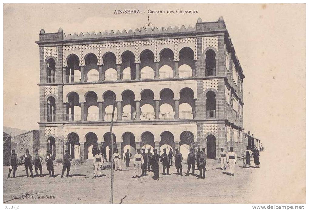 Ain Sefra.- (Algéeie)  Caserne des Chasseurs  - (belle animation)