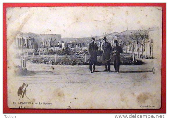 ALGERIE - AIN SEFRA - Le Square ( animée - militaires - voir les 3 photos )