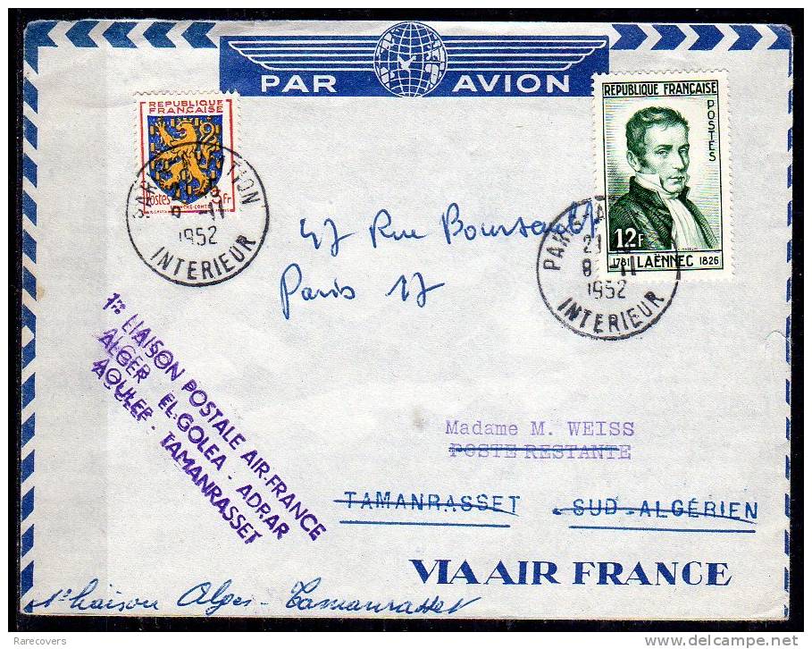 1st flight france to Algeria Tamanrasset Constatinople 1952 (Fr 5)