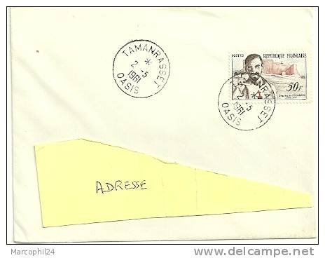 ALGERIE  1961 = TAMANRASSET / OASIS = CACHET ROND CONCORDANT avec timbre français N° 1191 = Ch. de FOUCAULD