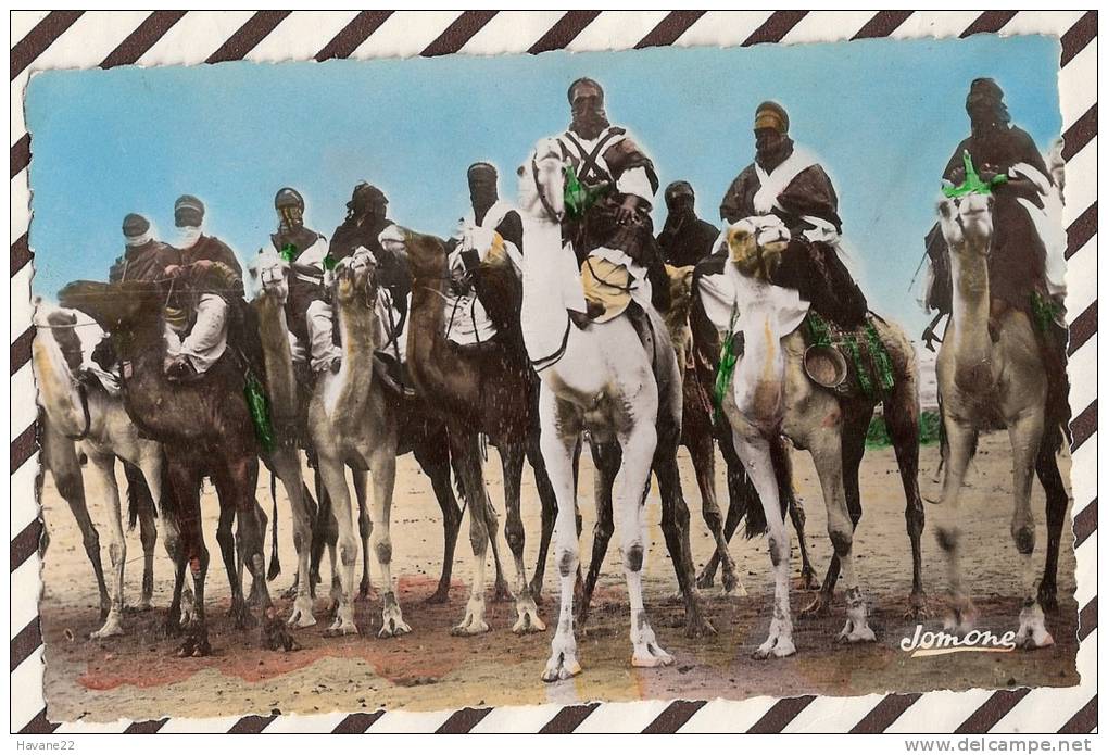 U129 ALGERIE TAMANRASSET GROUPE DE TOUAREGS 1957 POSTE AUX ARMEES A F N  2 SCANS