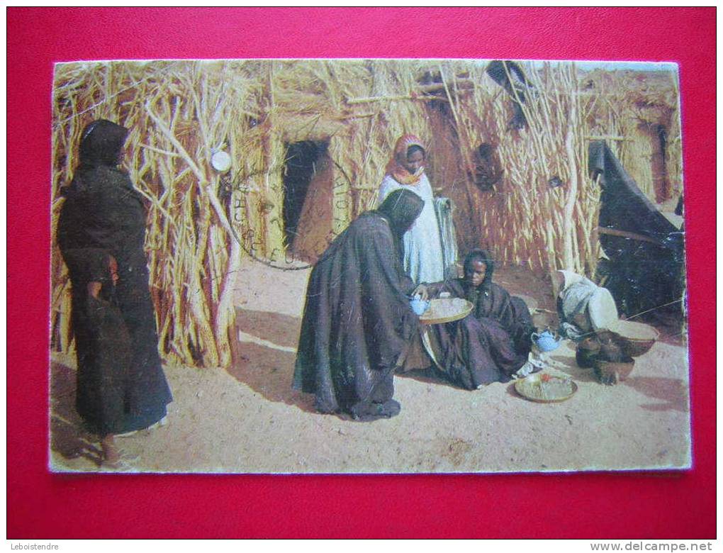 CPM OU CPSM -ALGERIE-TAMANRASSET-FEMM ES DE L'AMENOKAL-CARTE EN ETAT MOYEN,AVEC UN VECU,3 PHOTOS DE LA CARTE