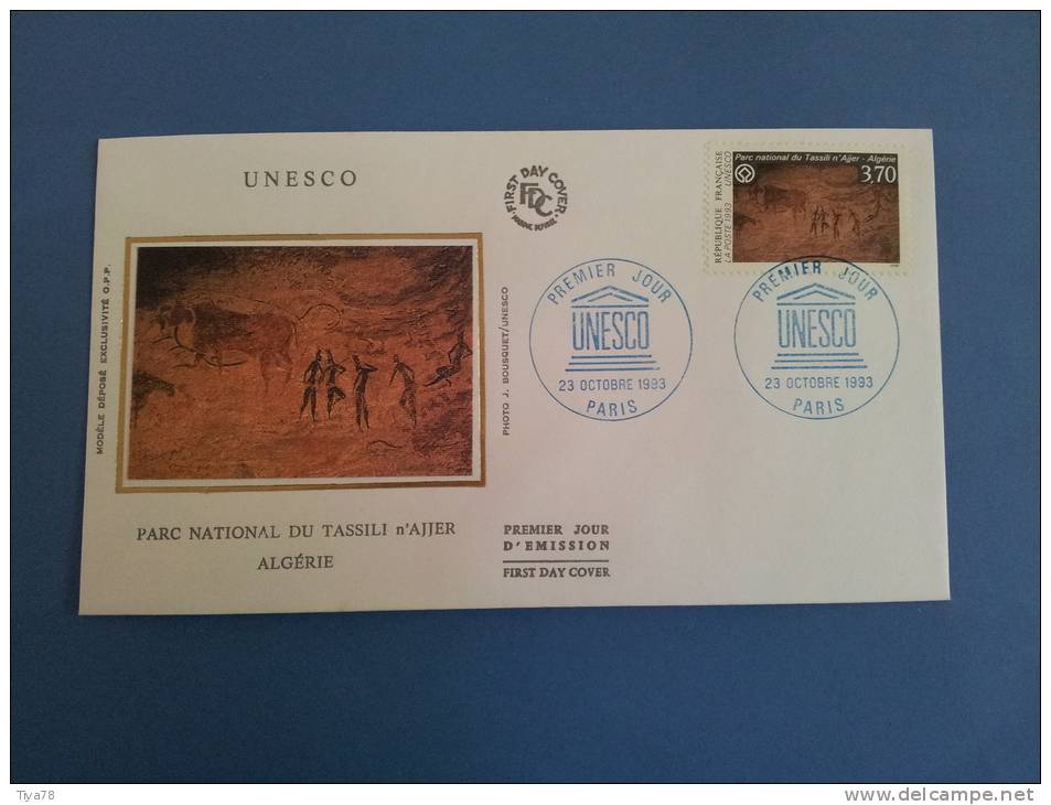 FDC France n° service 110 - 23 10 1993 unesco parc national de tassili n´ajjer algerie