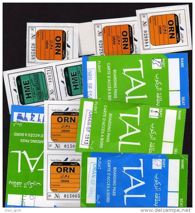 Billet Carte d´embarquement Air Tassili Algerie Algeria + Autocollant Bagages.