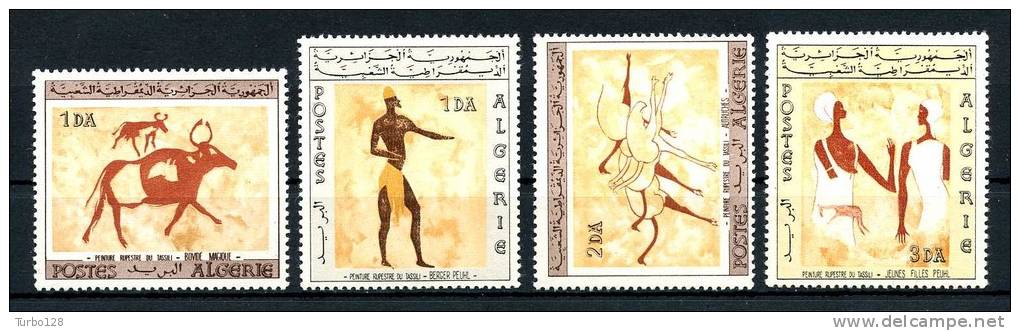 ALGERIE 1966  N° 414/417 ** Neufs  = MNH. Superbe. Cote 38.50 â‚¬ (Peintures rupestres du Tassili N'Ajjer. Animaux)