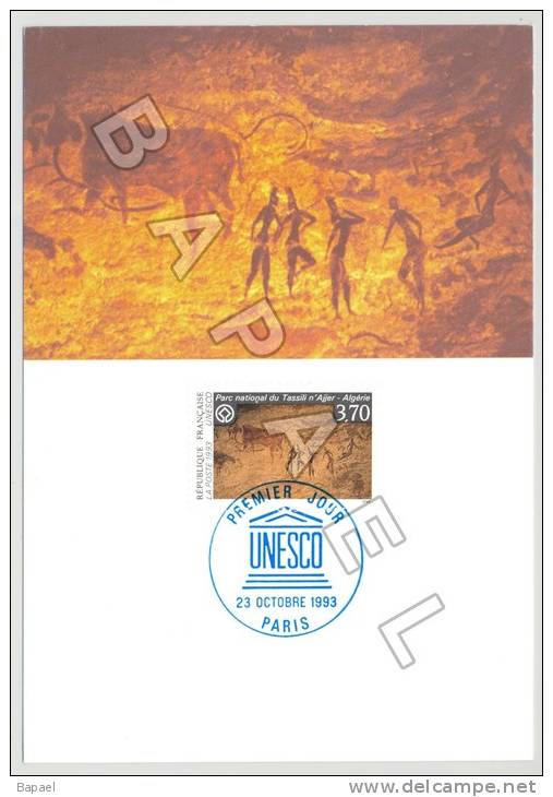 Carte Maximum (1993) - France (Paris) - UNESCO - Parc National du Tassili n'Ajjer (Algérie)