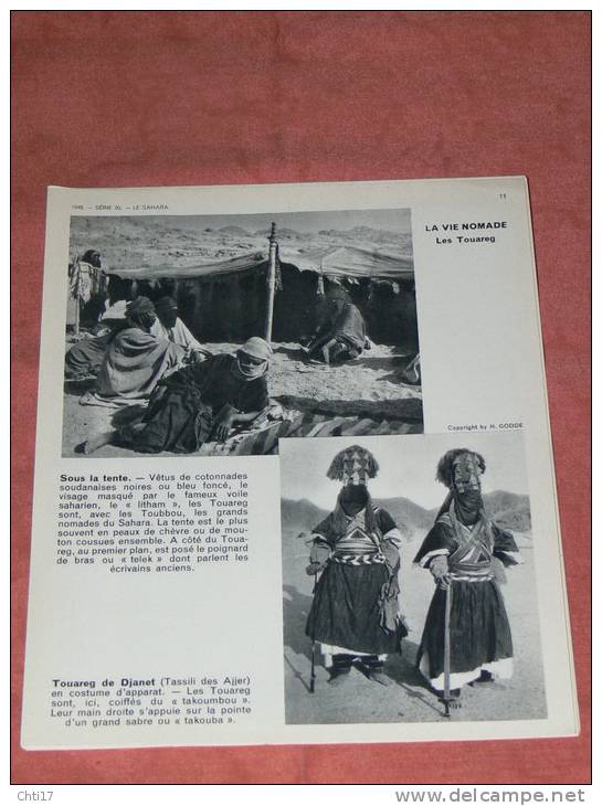 .SAHARA 1950 TOUAREG DE DJANET  ETHNIE TASSILI DES AJJER   FORMAT 24X21 CM