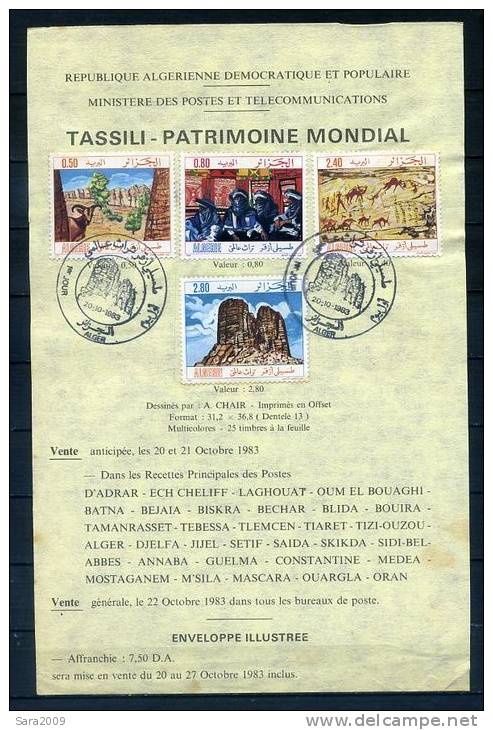 ALGERIE - ALGERIA  notice 1983  Yv N° 794/97 patrimoine mondial du Tassili / world heritage Tassili