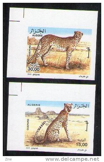 Algeria - n ° 1413/4 imperforate cheetahs the cheetah tassili