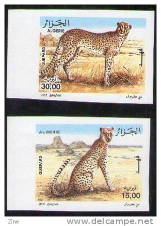 Algeria - n ° 1413/4 imperforate cheetahs the cheetah tassili
