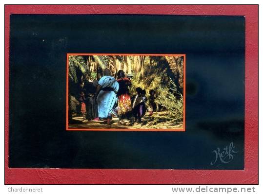 CPSM ALGÉRIE - TASSILI Femmes Enfants - Couleur Locale - Archéologie Ethnologie  ALGERIA AFRIQUE AFRICA Card Carte