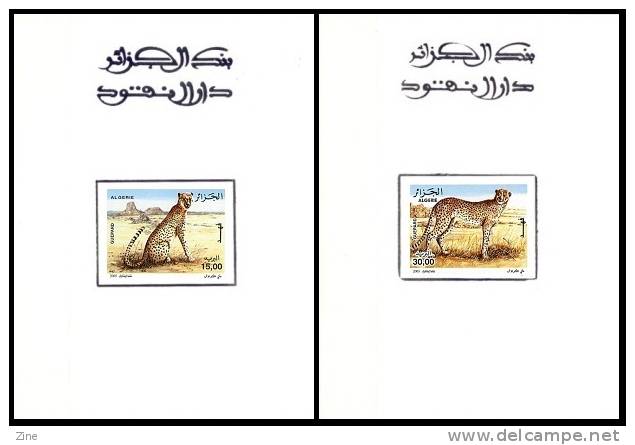Algerien - n ° 1413/4 Deluxe Proof Geparden der Gepard tassili