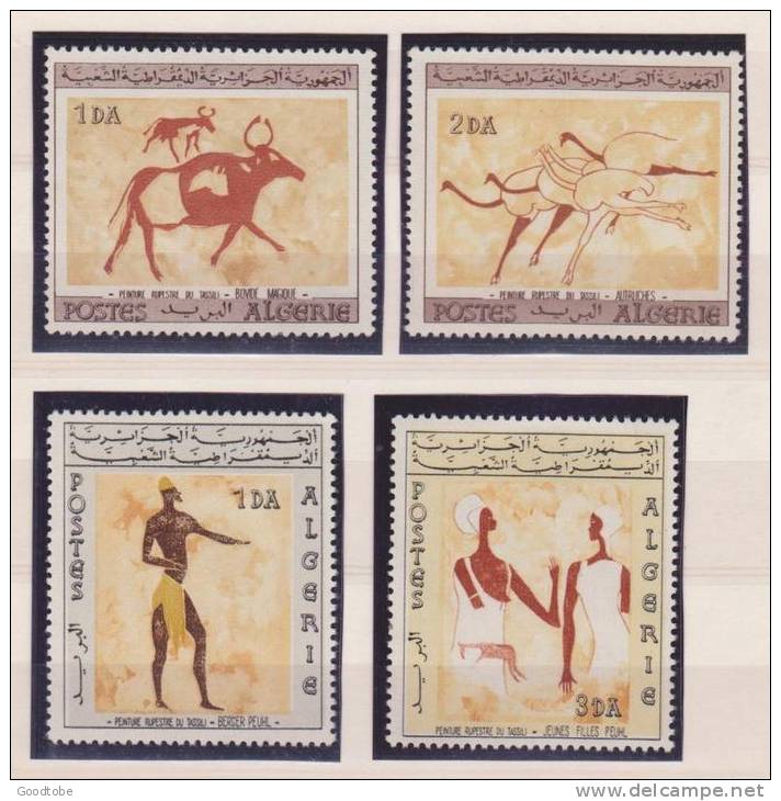 ALGERIE ALGERIA FULL SET 4 STAMPS MNH 1967 - PEINTURES RUPESTRES DE TASSILI - ART
