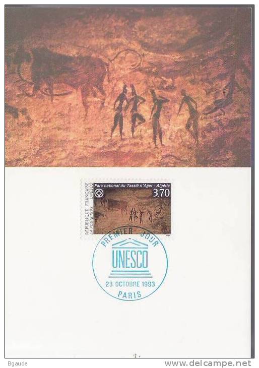FRANCE CARTE MAXIMUM NUM.YVERT  111 ANNEE 1993 PATRIMOINE MONDIAL  PARC NATIONAL DU TASSILI  ALGERIE