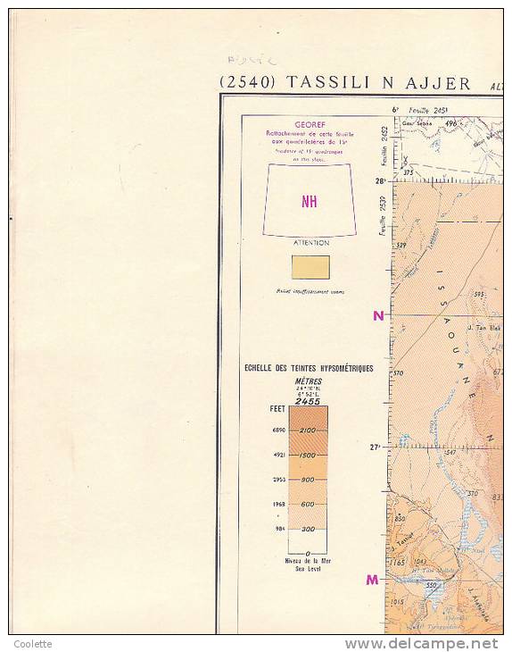 CARTE  aeronautique du monde  AFRIQUE 2540 tassili n ajjer Algérie