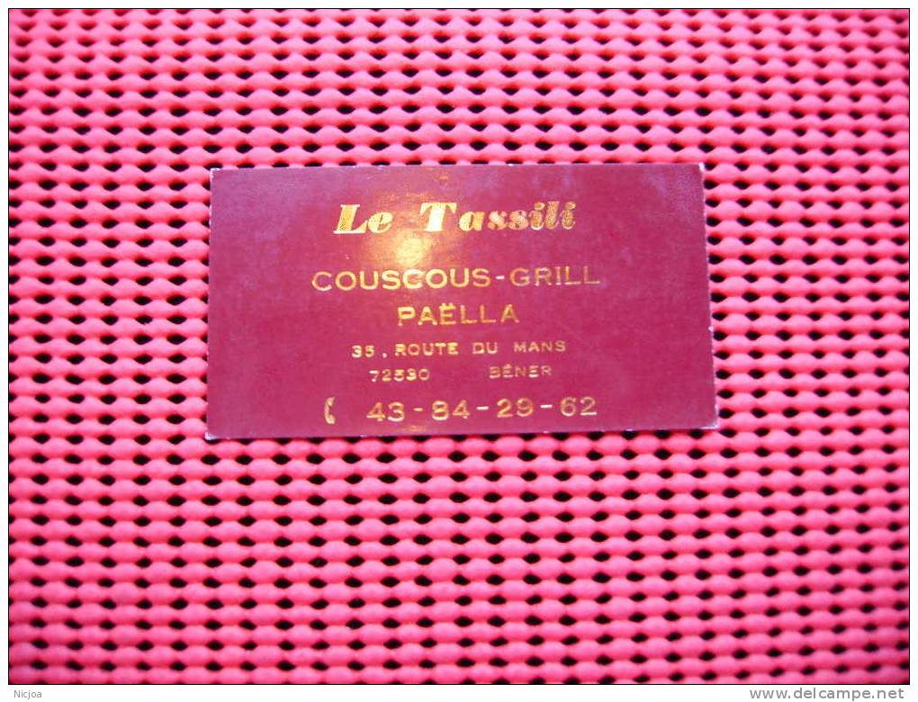 carte de visite  restaurant  le  tassili  bener  72
