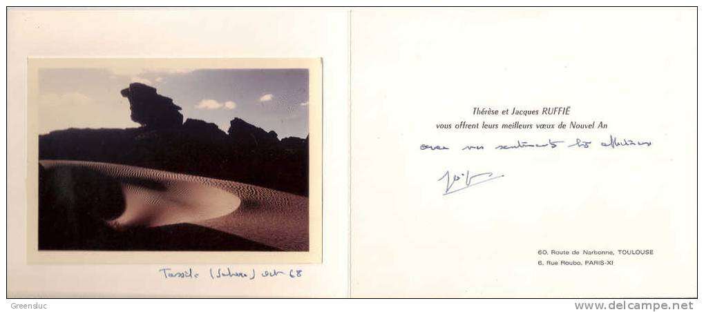 Carte de Voeux 1969  TASSILI  (Sahara)  Belle Photo oct 1968