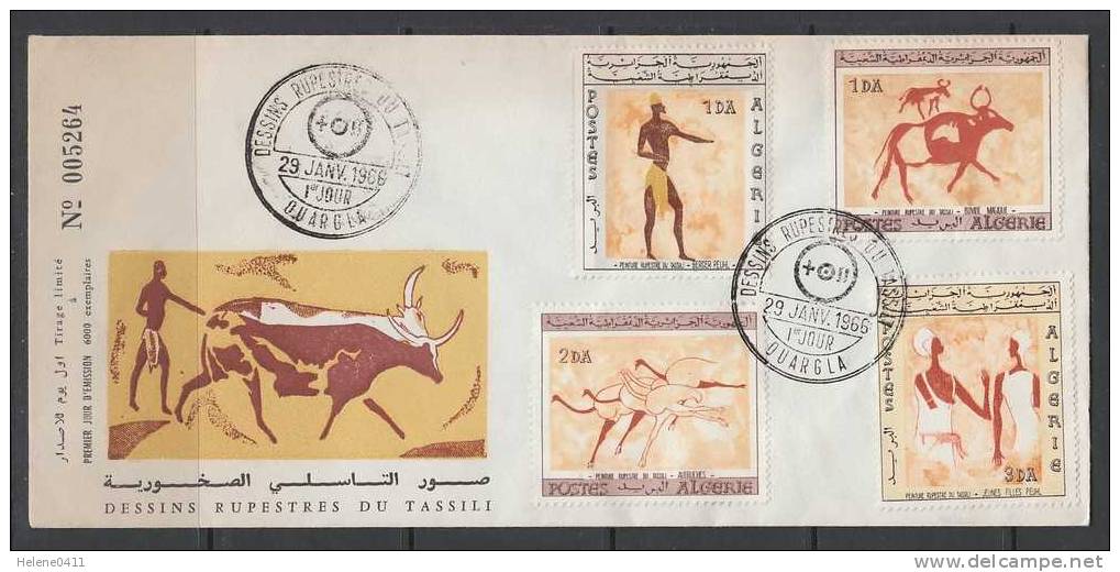 ENVELOPPE 1ER JOUR D'ALGERIE - PEINTURES RUPESTRES DU TASSILI