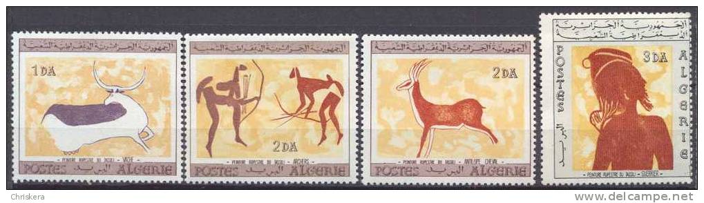 Algérie YT n°437/440 Peintures rupestres du Tassili neuf **
