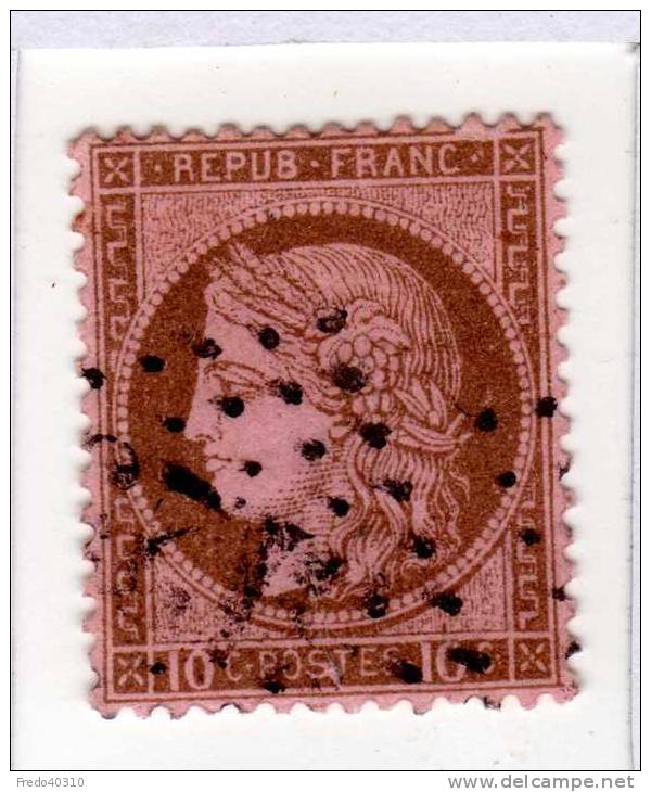 YT 54 - Cérès 10c brun sur rose - Variété - GC 5125 Bordj-bou-Arréridj, Constantine ou 5123 Perregaux Oran, BFE