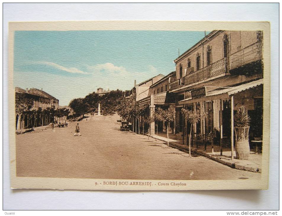 cpa, très belle vue animée, Bordj Bou Arreridj, cours Cheylon